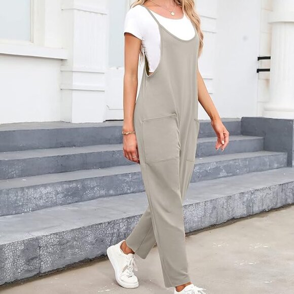 Stormy Grey Baggy Patch Pocket Jumpsuit - Picture 3 of 6